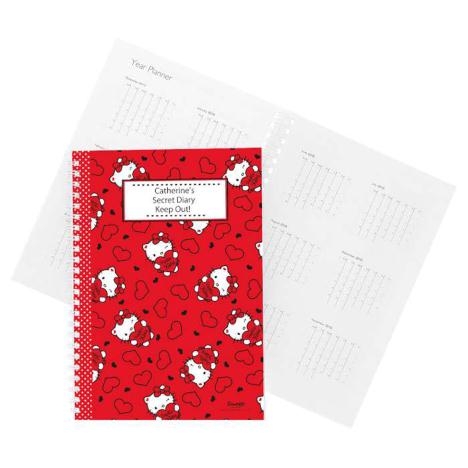 Personalised Hello Kitty Hearts A5 Diary Extra Image 1